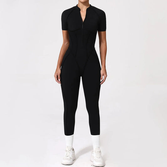 Sculpt One-Piece Yoga Jumpsuit – Short Sleeve & Full Length