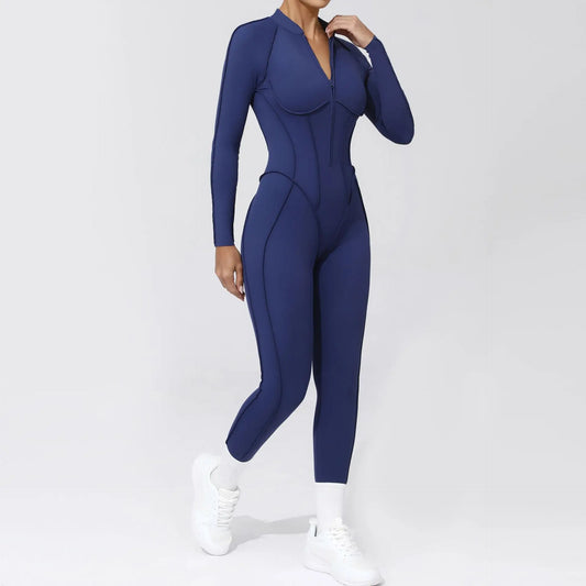 Sculpt One-Piece Yoga Jumpsuit – Long Sleeve & Full Length