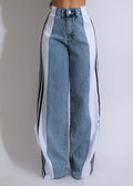 Striped Wide Leg Jeans