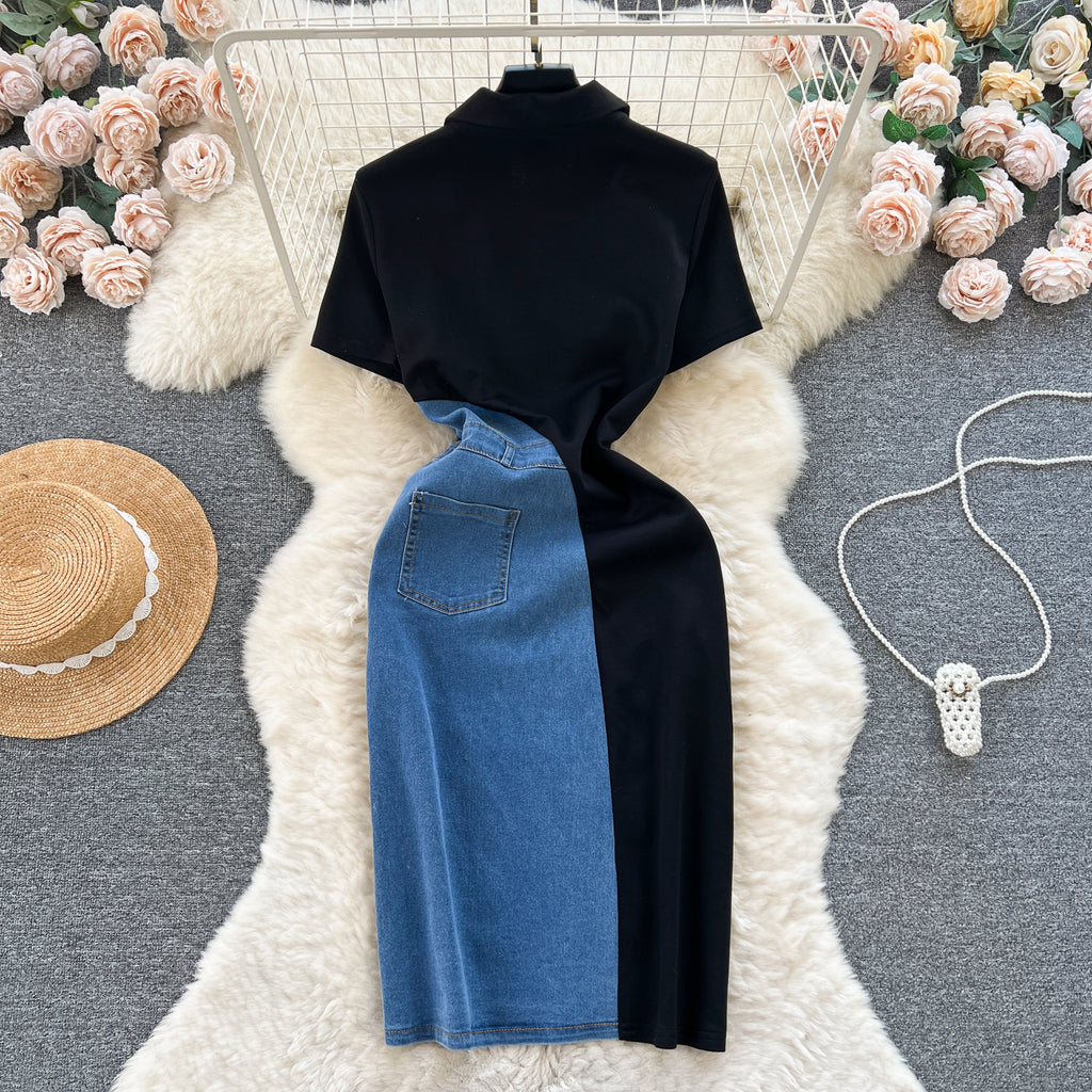 Retro Pathwork Midi Dress