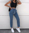 Slim Fit  Drawstring Jeans