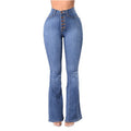 Flare High Waist Button Jeans