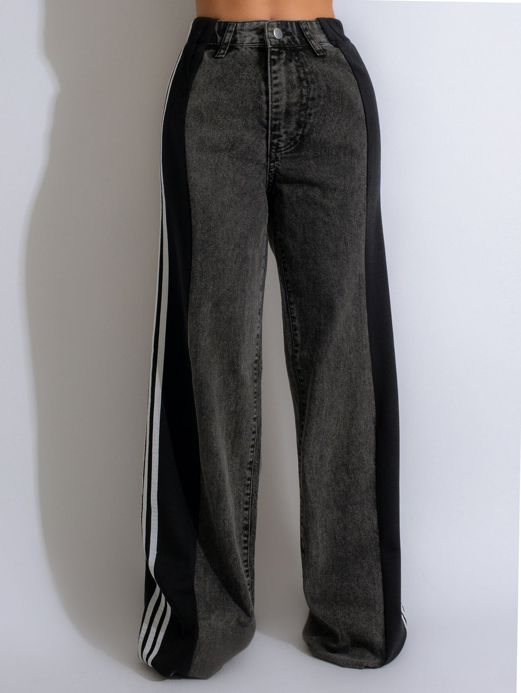 Striped Wide Leg Jeans