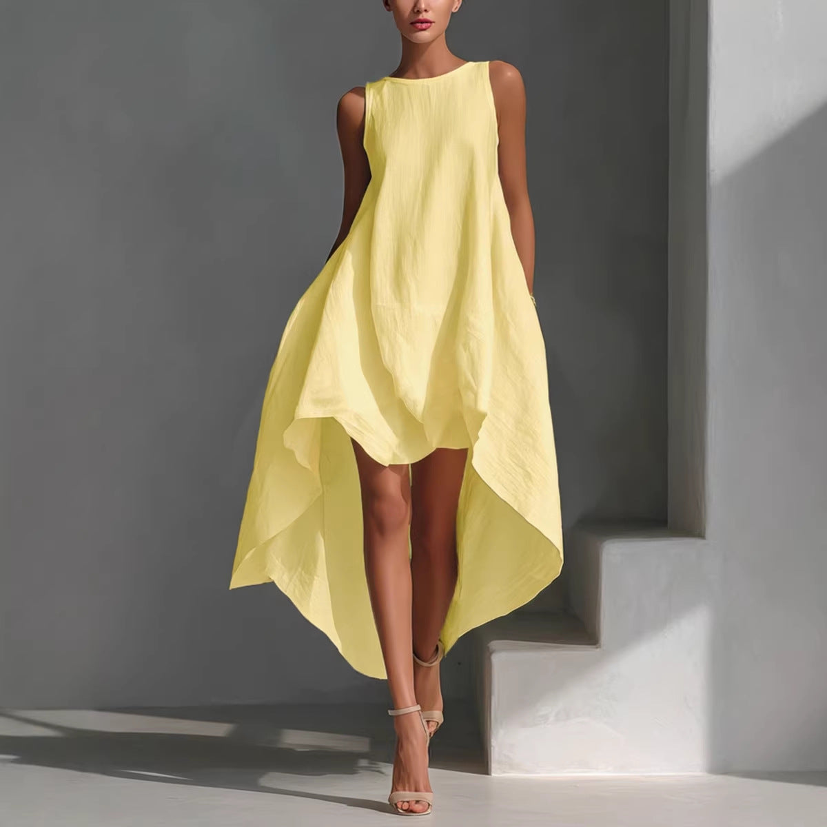Minimal Linen Blend Dress