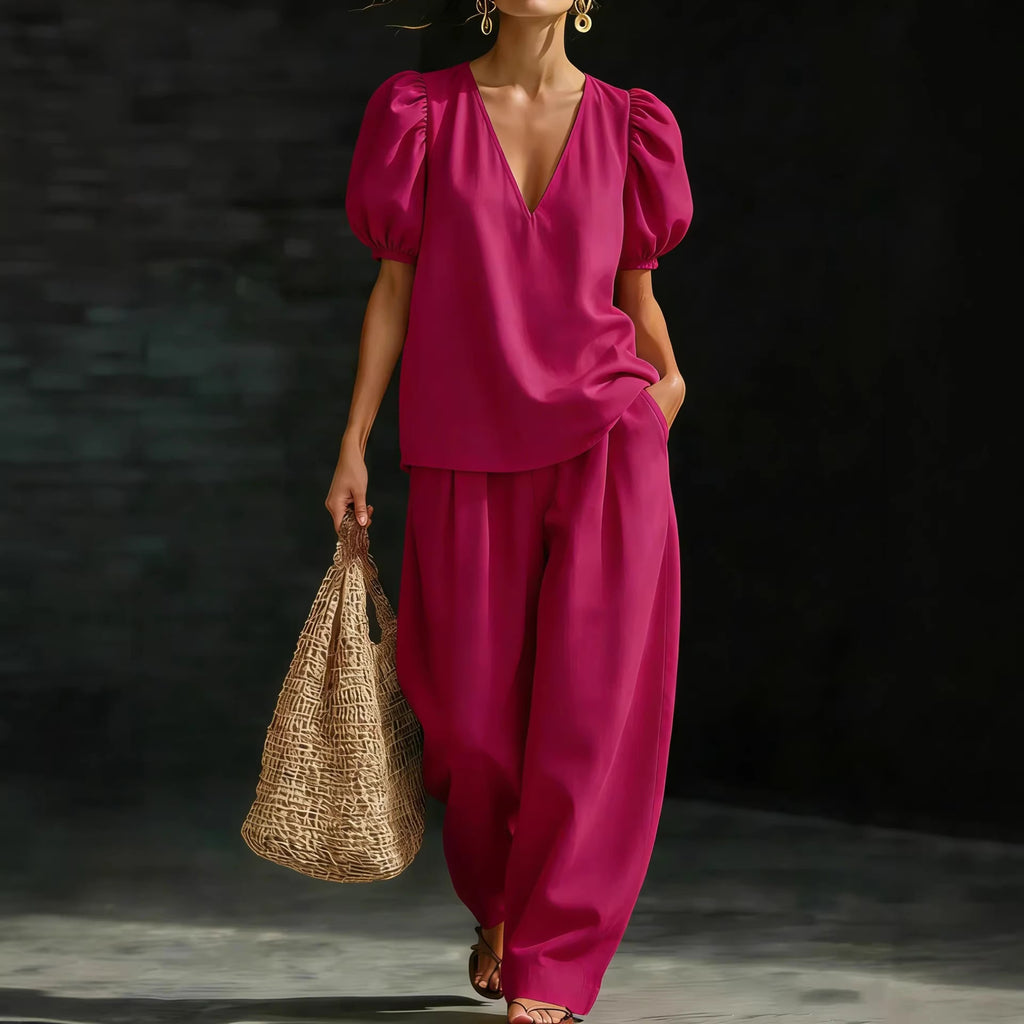 Flowy V-Neck Set