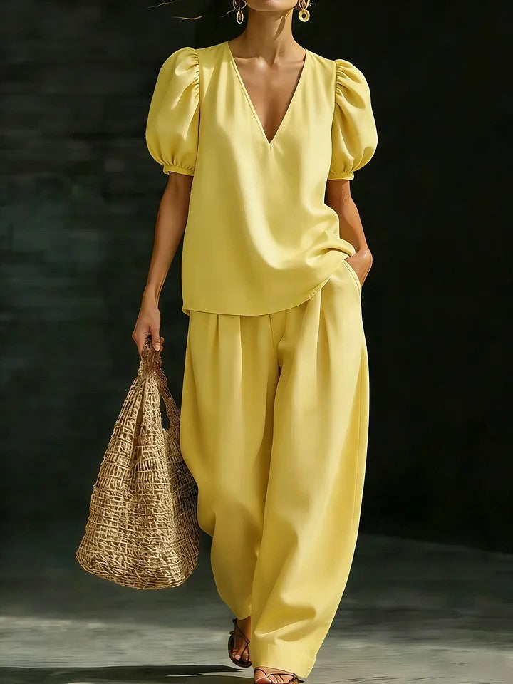 Flowy V-Neck Set