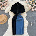 Retro Pathwork Midi Dress