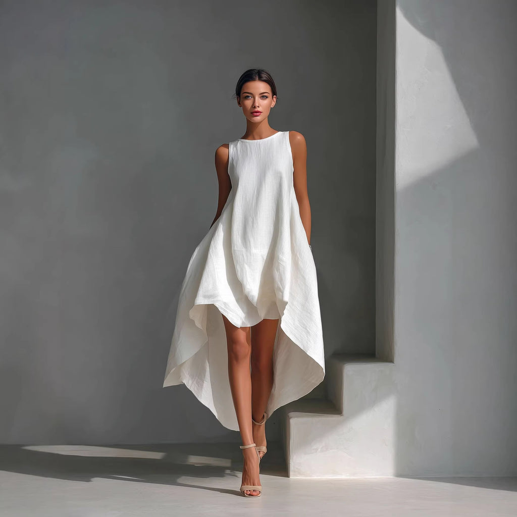 Minimal Linen Blend Dress
