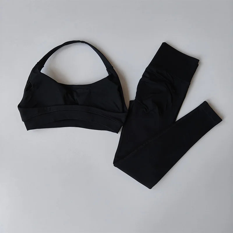 Seamless Yoga Set - High Waist Leggings & Sports  Bra