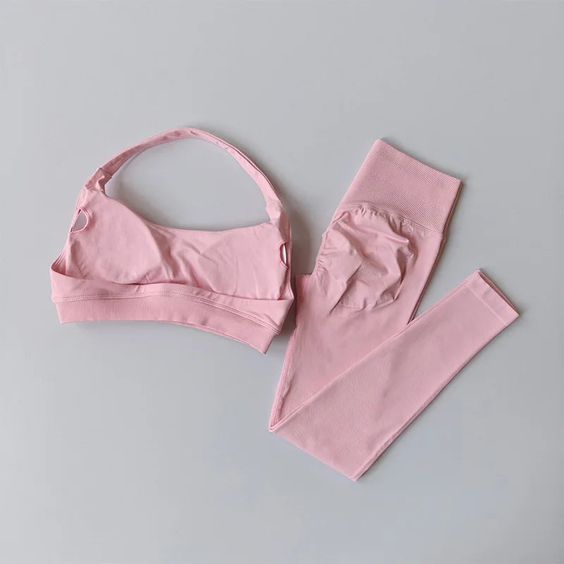 Seamless Yoga Set - High Waist Leggings & Sports  Bra