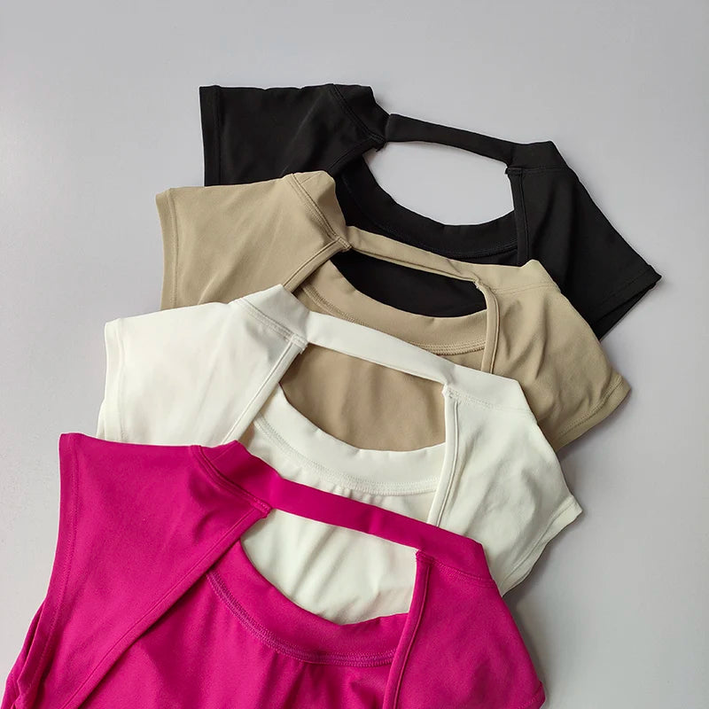 Backless Yoga Top – Slim Fit, Quick-Dry & Supportive
