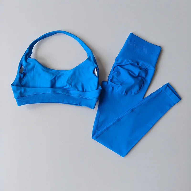Seamless Yoga Set - High Waist Leggings & Sports  Bra