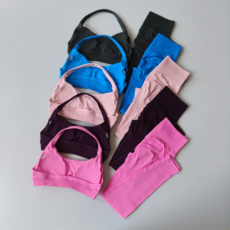 Seamless Yoga Set - High Waist Leggings & Sports  Bra