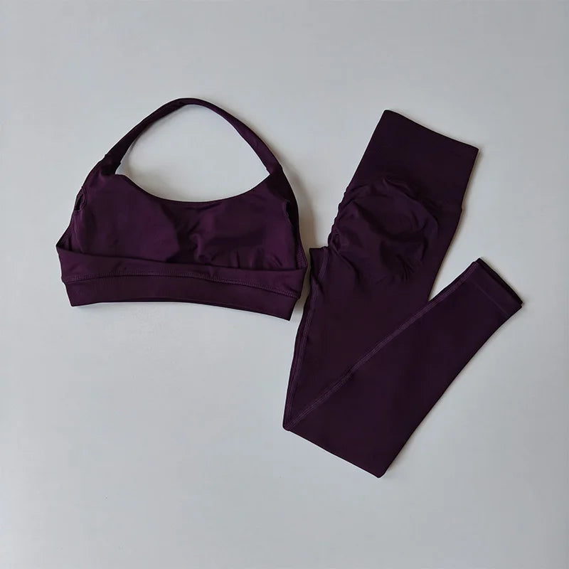 Seamless Yoga Set - High Waist Leggings & Sports  Bra