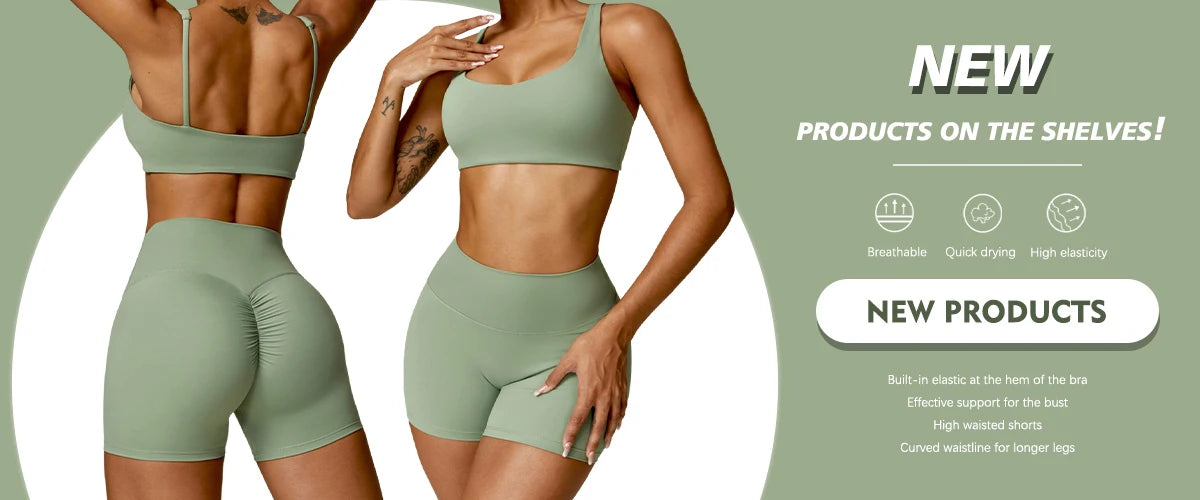 2PCS Yoga & Fitness Set for Women | Quick-Drying Gym Set with Long Sleeve Sports Top & High-Waist Leggings