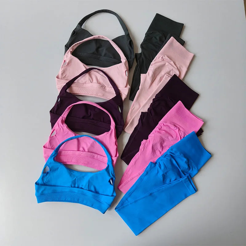 Seamless Yoga Set - High Waist Leggings & Sports  Bra