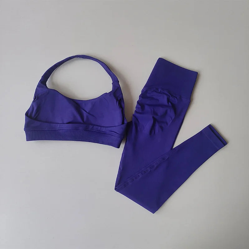 Seamless Yoga Set - High Waist Leggings & Sports  Bra